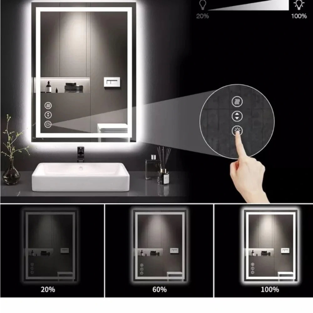 Modern LED Bathroom Mirror 20” x 28”
